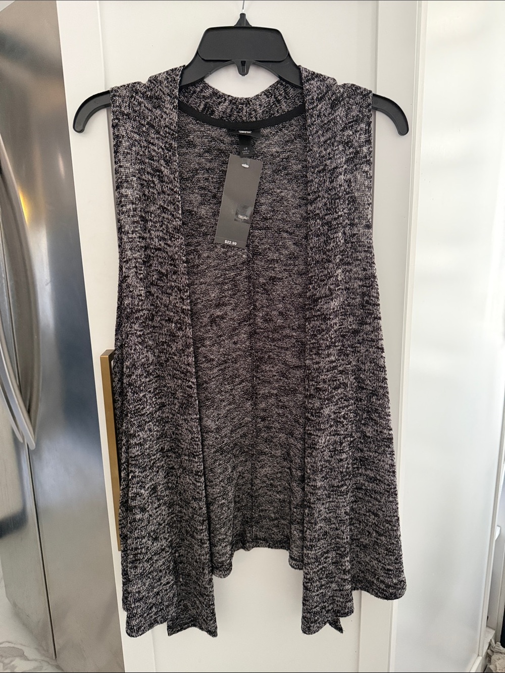 Mossimo Supply Co. Black & Gray Marled Open Front Vest